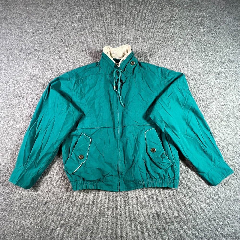 Vintage Clipper Mist Windbreaker Jacket Men's M Blue Polyester Full-Zipper Retro